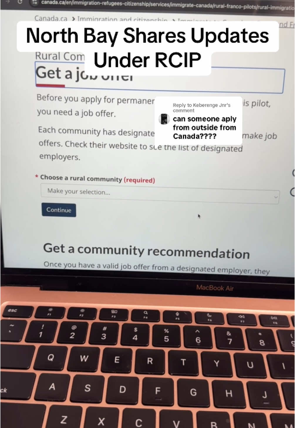 Replying to @Keberenge Jnr Yes they can! North Bay has shared some updates and in this video I give you all the details. #ruralcommunityimmigrationpilot #rcip #canadapr #immigrationcanada 