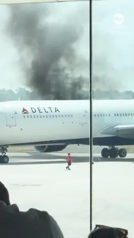 Passengers were forced to evacuate onto the tarmac after an engine on a Delta flight that was set to depart from Orlando, Florida caught fire. Delta said the Atlanta-bound flight had 282 passengers on board and the fire was contained and extinguished. #delta #fire #florida #news #abcnews