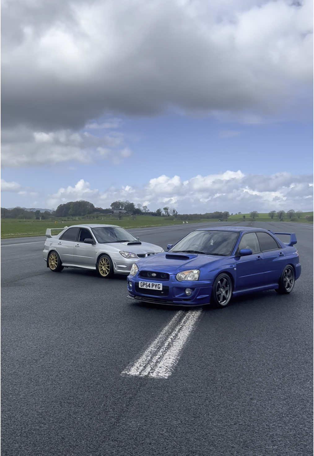 Boyracers 🫣🥶 #sti #wrx #2005 #2007 #silver #blue 
