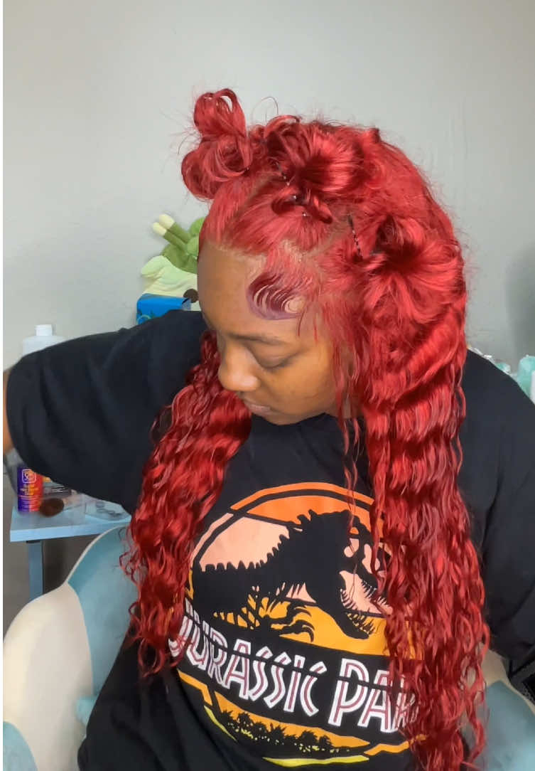 Red wig install  Evie deepwave 24” Red  From @Jenny Beauty Supply  #wiginstall #redwig #redwiginstall  #wiginfluencer #hair #hairstyle #wigtok #wigstyling #wighair 