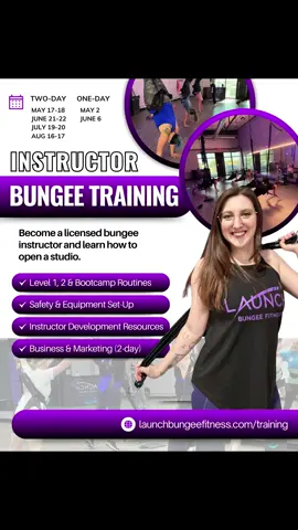 Thinking about opening a studio? First things first, come take our training! #Fitness #bungeefitness #bungee #launch #businessowner #instructortraining #licensed #slingbungee #equipment #bungeeequipment 