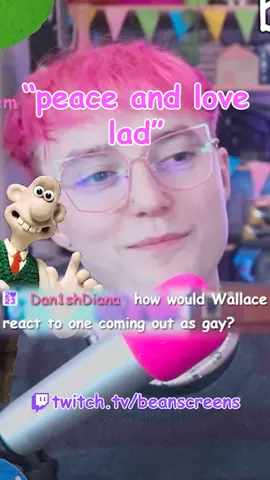 peace and love lad x #wallaceandgromit #beanscreens #silly #lgbt #nonbinary 