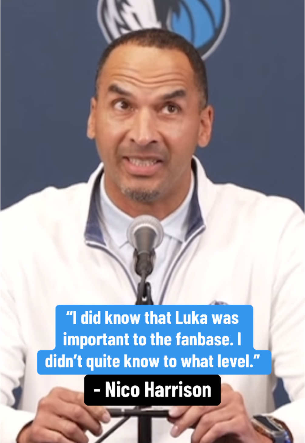 Nico Harrison on if the reaction from Mavs fans was what he expected following the Luka trade. (via @Dallas Mavericks) #NBA #basketball #nbabasketball #lukadoncic
