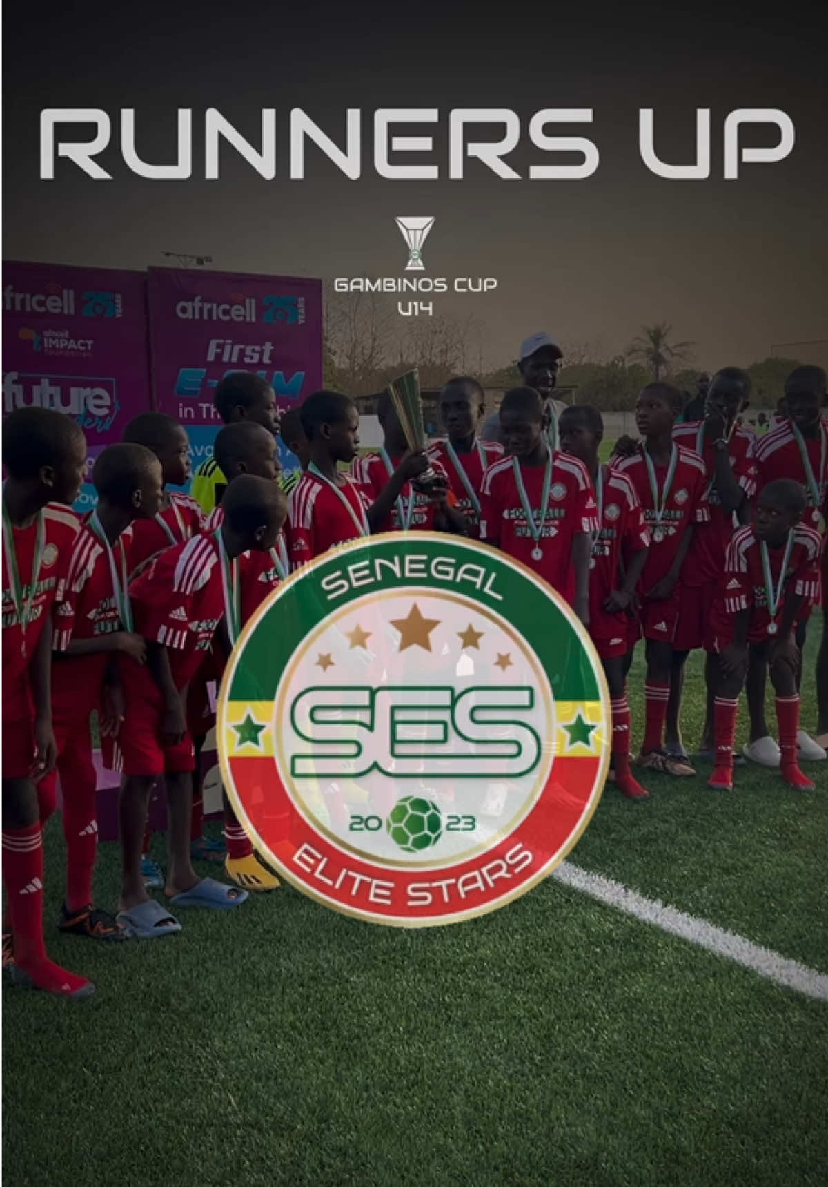 2ND PLACE 🥈  Senegal Elite Stars took the 2nd place at the Gambinos Cup U14 2025!  The Senegalese showed beautiful football at the Gambinos Cup and gave Gambinos a big challenge! They took the Silver trophy back to Senegal 🇸🇳  Official sponsors: @africellgm @aykafrica @thefatunetwork @bestwatergambia  #gambinoscup #gambinos #redandgold #football #result #africell #thefatunetwork #ayk #bestwater @Gambinos💚🤍 