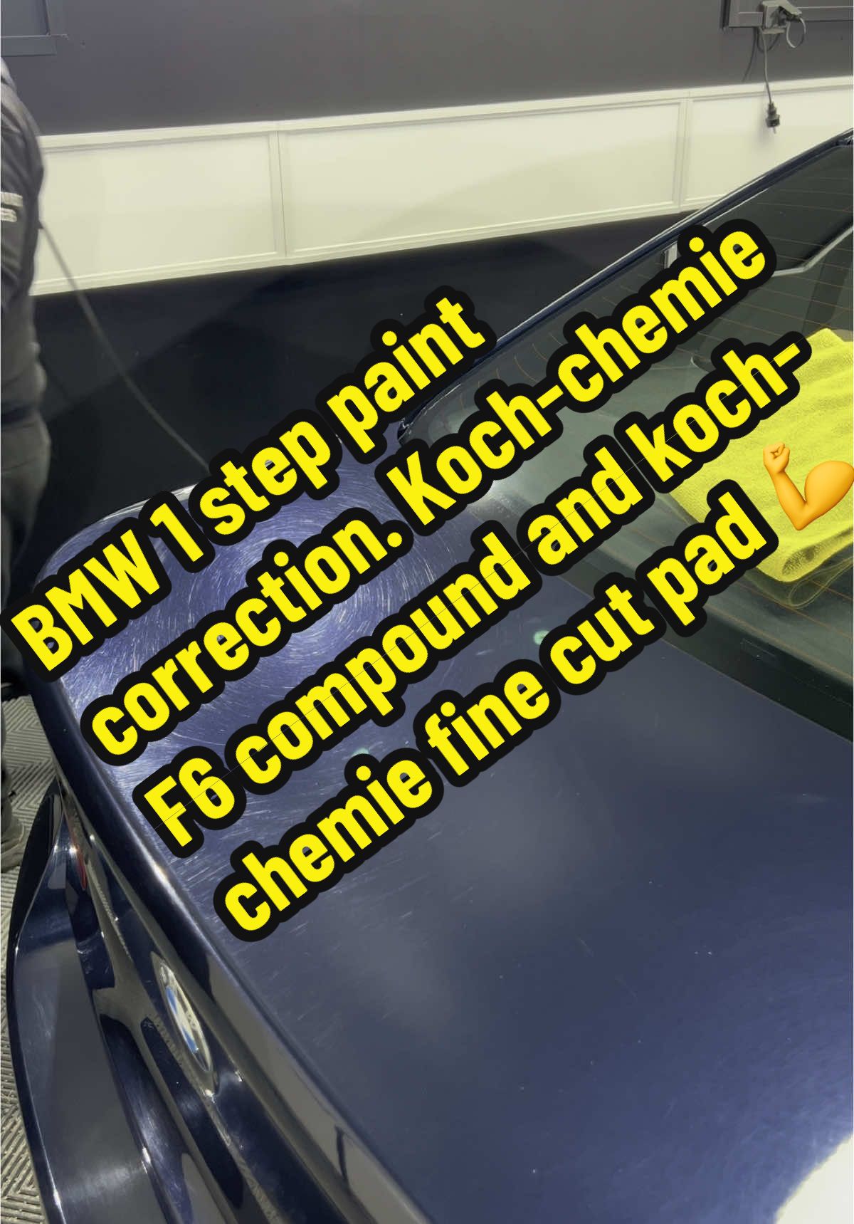 BMW 1 step paint correction. Koch-chemie F6 compound and koch-chemie fine cut pad 💪 #detailingcars #detailing #detailer #paintcorrection #bmw #koch #kochchemie 