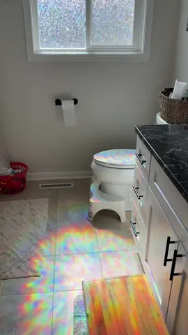 I’m in love! #😍 #bathroom #upgrade #homedecor #windowtint #rainbow 