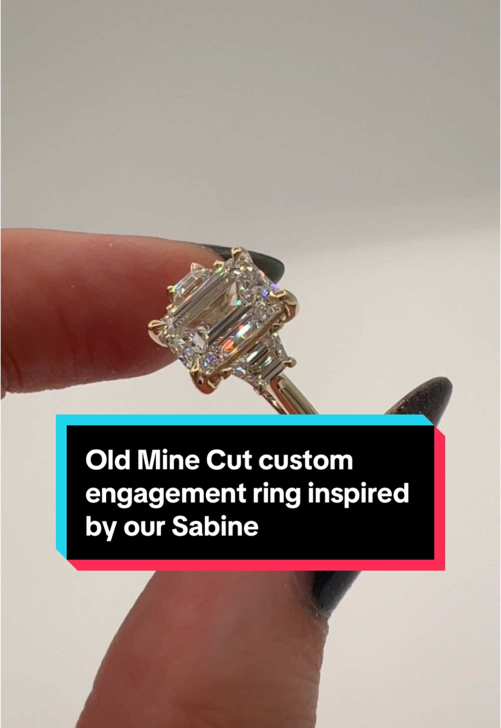 Truly one of a kind 🤩 #jewelrydesigner #labgrowndiamond #labgrowndiamonds #engagementring #engagementrings #engagementringinspo #oldminecut #customengagementring 