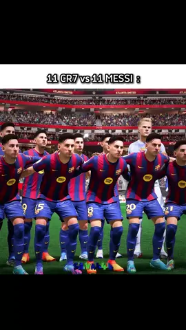 11 Cr7 vs 11 Messi 🔥👀 #football #Cr7 #messi #funny #gaming 