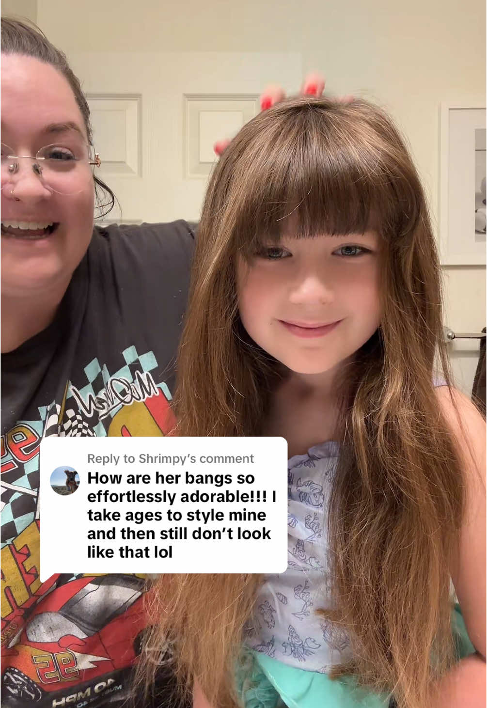 Replying to @Shrimpy how to style your bangs effortlessly! #hairtutorial #howto #bangs 