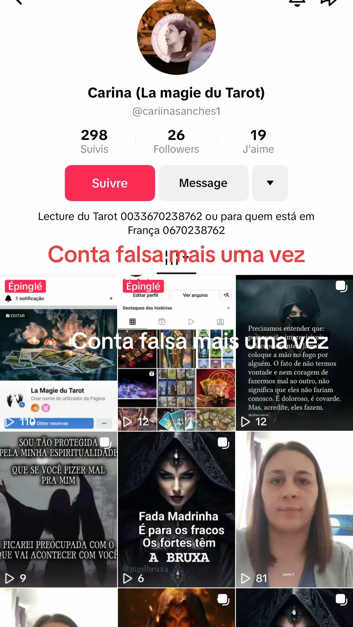 Peço que façam denuncia dessa conta por favor desta vez passaram dos limites ja poderiam ter vergonha  Obrigado a quem denunciar #cartastarot #cartas #consultas #limpezas #proteçoesespirituais #aberturadecaminhos #espiritualidade #signos #conselhosespirituais #contasfalsas #contasfakestiktok 