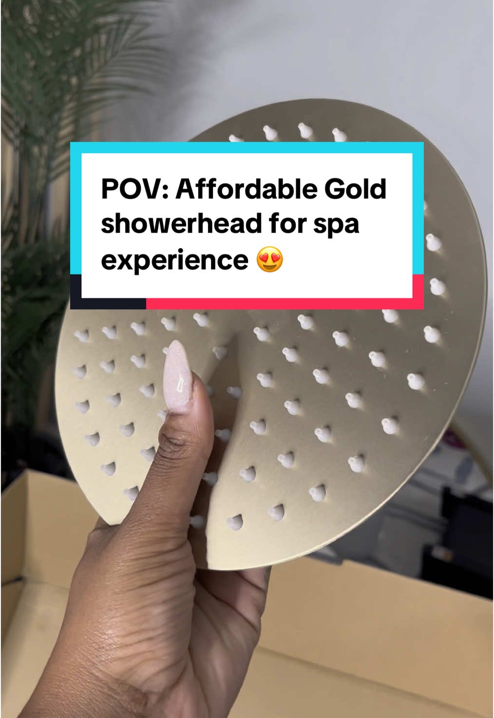 Finishing touches are everything. This gold showerhead set completed my bathroom and it can upgrade your space too #design #bathroom #renovation 