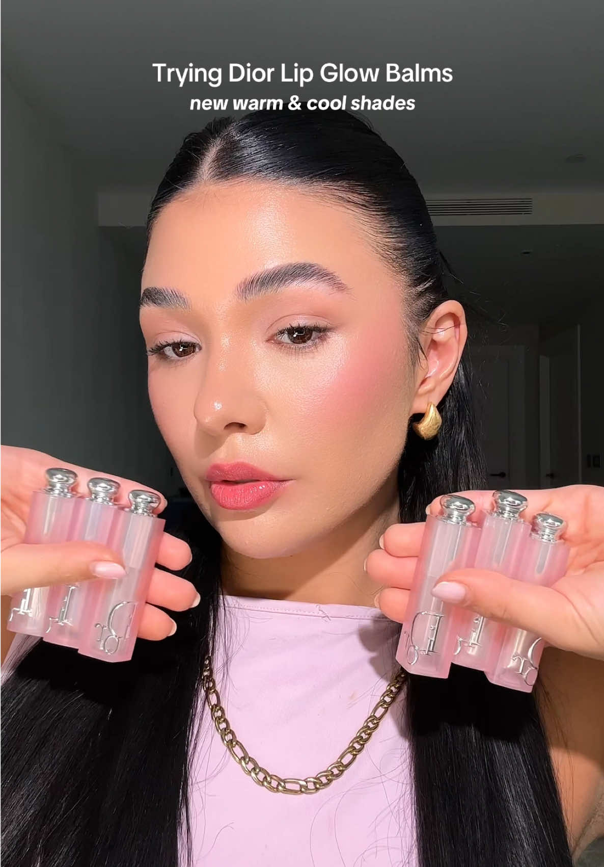 Trying some of the new @Diorbeauty Lip Glow Balms the new formula has PH technology that adapts to your lip shade but they have loads of warm and cool tones to pick from #diormakeup #dioraddictlipglow #dioraddict #beauty #lipbalm #lipglow #diorbeauty #creatorsearchinsights 