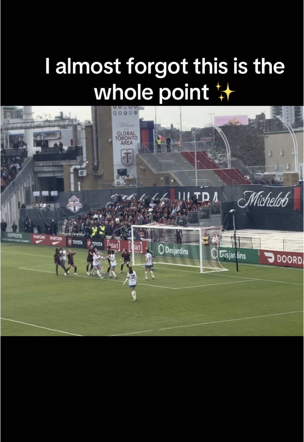 14518 fans in attendance… everyone watches womens sports 🥰 @northernsuperlg @afc.toronto #Soccer #nsl #northernsuperleague  #football #womenssoccer #womenssports #WomensFootball 