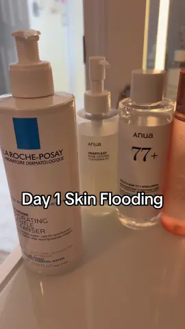 Day 1 Skin Flooding 💦 Here we go, trying to take my skin from cardboard to hydrated #skinflooding #skinfloodingroutine #skinfloodingskincare #skinfloodingregimen #skincareover40 #pcosproblems #hormonalacne 