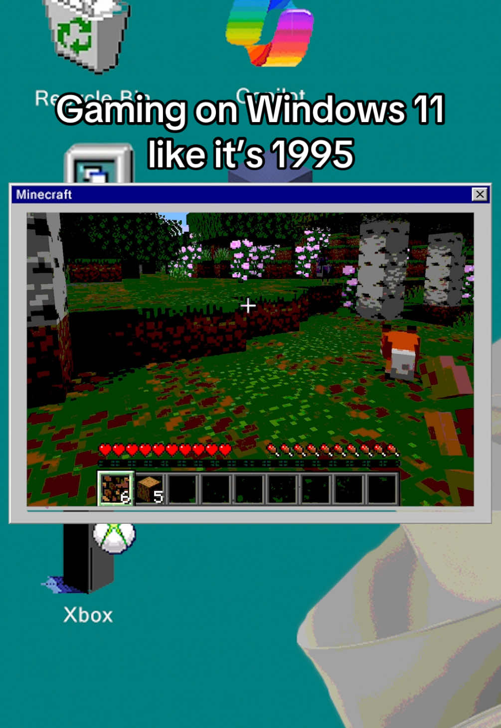 In every decade I'm still choosing Minecraft #Windows11 #Windows95 #Nostalgia  