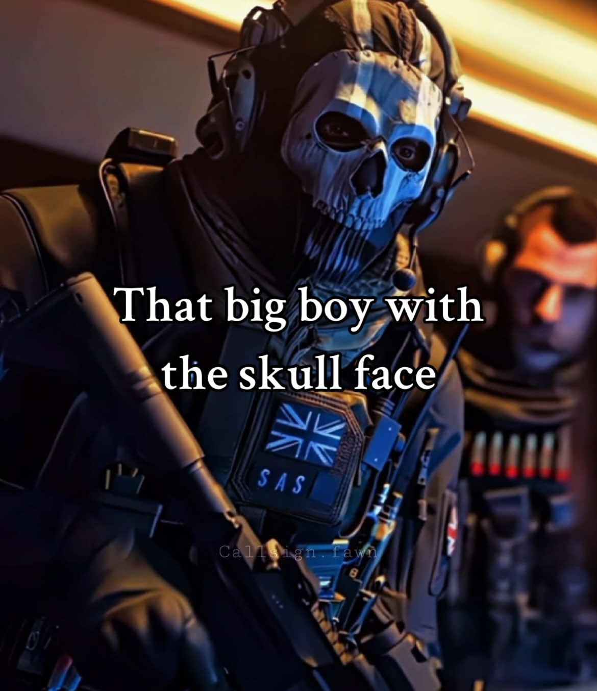 That big boy with the skull face. 💀✨ scp: roninfx, rossanextgen, gibbles, official CoD trailers on YT, and me. :3 #simonghostriley #simonriley #ghostedit #callofduty #modernwarfare2 #modernwarfare3 #fyp #viral 