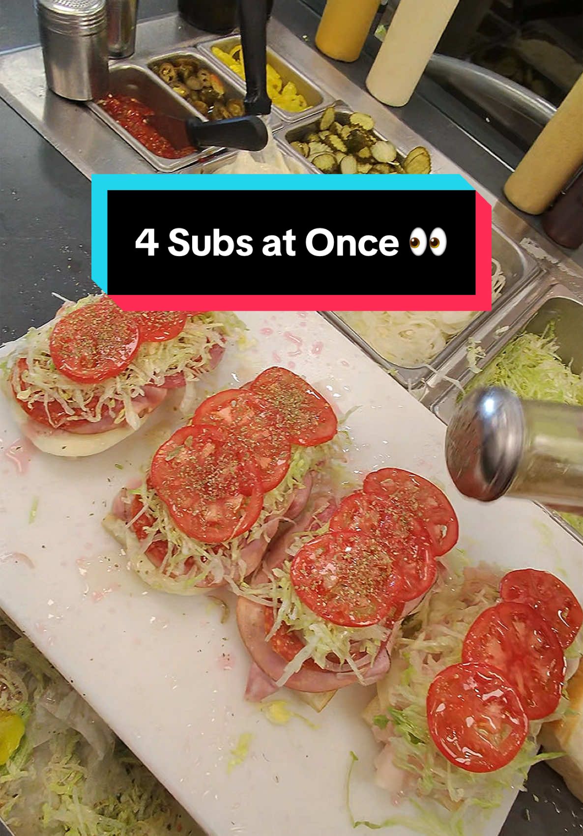 4 Subs at one time for an online order 💎🥪 #jerseymikes #pov #fyp #fastfood #jerseymikessubs #asmr 