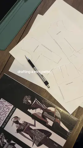 Will be using measurements next time 😭😂 first time drafting a pattern with basic slopers + 1/4 scale my brain hurts #patternmaking #minipattern #apresstudiodress #fashiondesign 