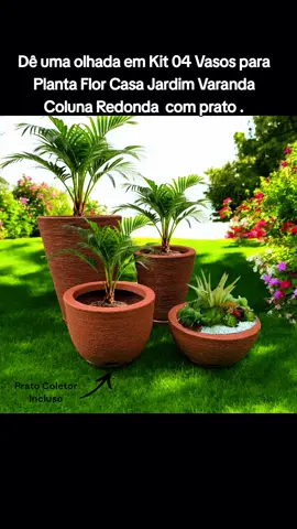 Dê uma olhada em Kit 04 Vasos para Planta Flor Casa Jardim Varanda Coluna Redonda N1 N2 Bojo N1 + Bacia N1 com prato por R$110,90. Compre  através do link que está disponível no meu perfil corre lá e garanta já o seu, não deixe para depois adquira já!!