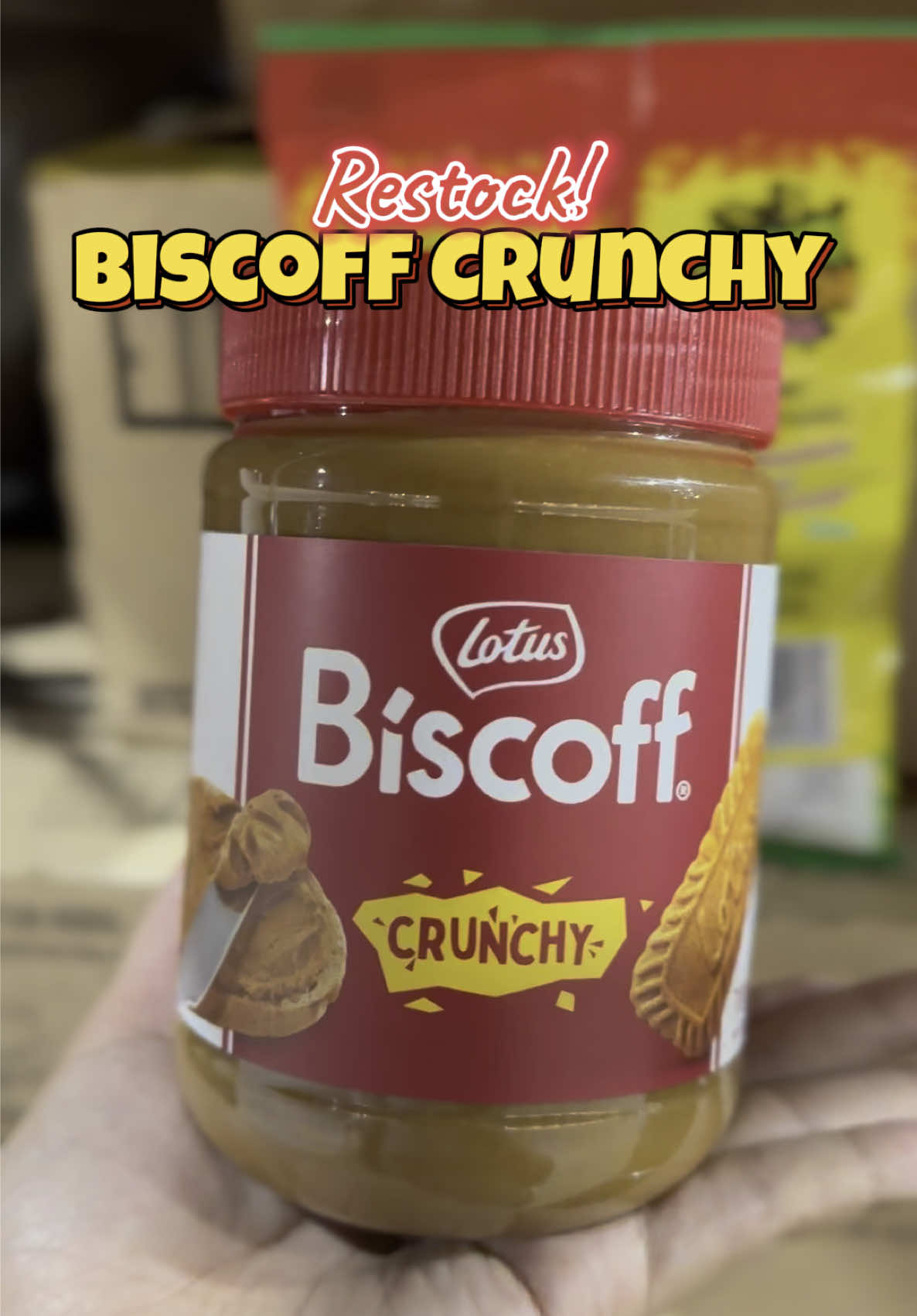 Biscoff Crunchy is finally back in stock! #biscoff #biscoffspread #biscoffcrunchy 