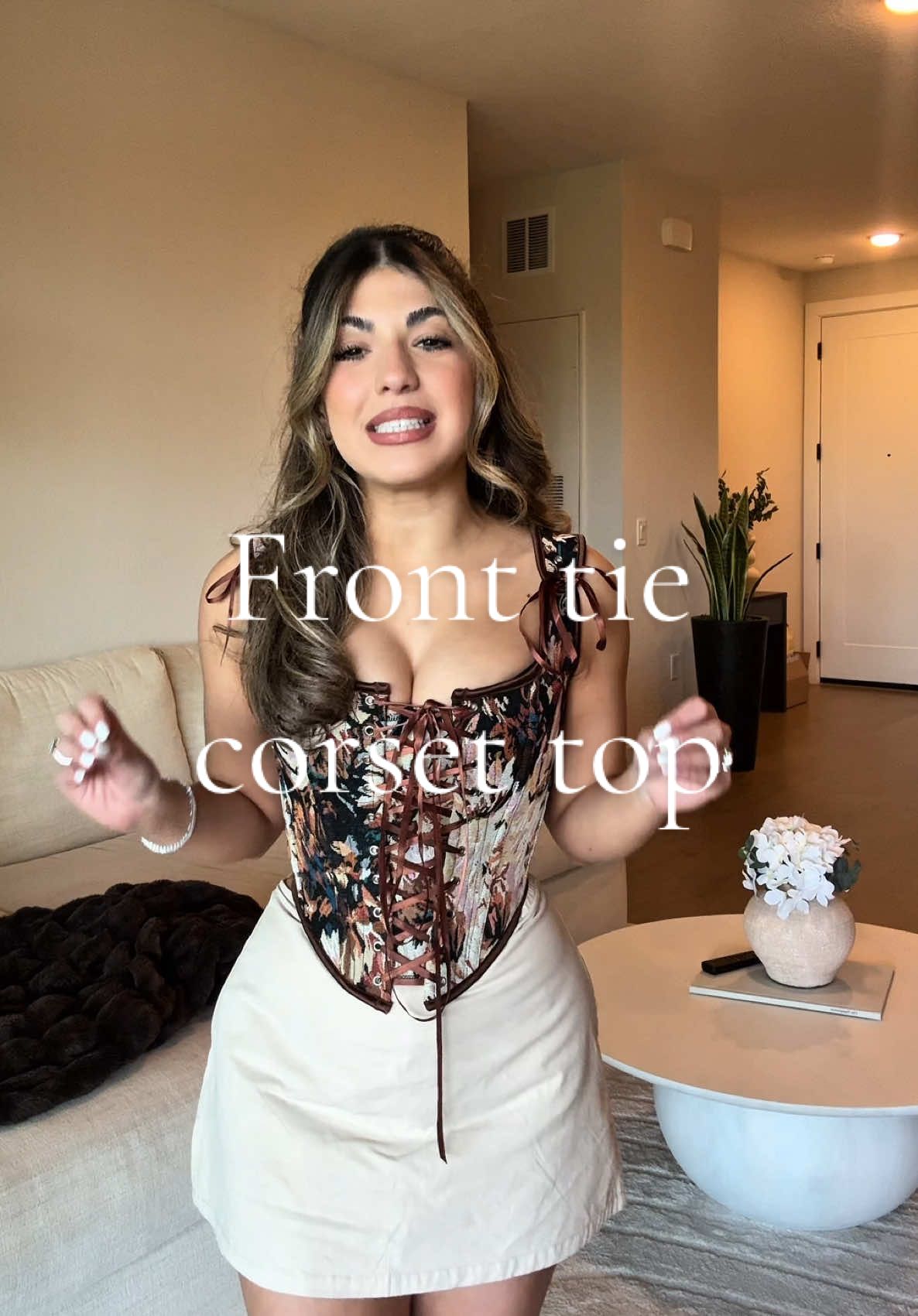 Such a beautiful unique styled top and I’m obsessed! #corset #TikTokShopFashion #fronttietop #bridgertonvibes #snatchedwaist #ootdinspo #fashioninspoforyou 