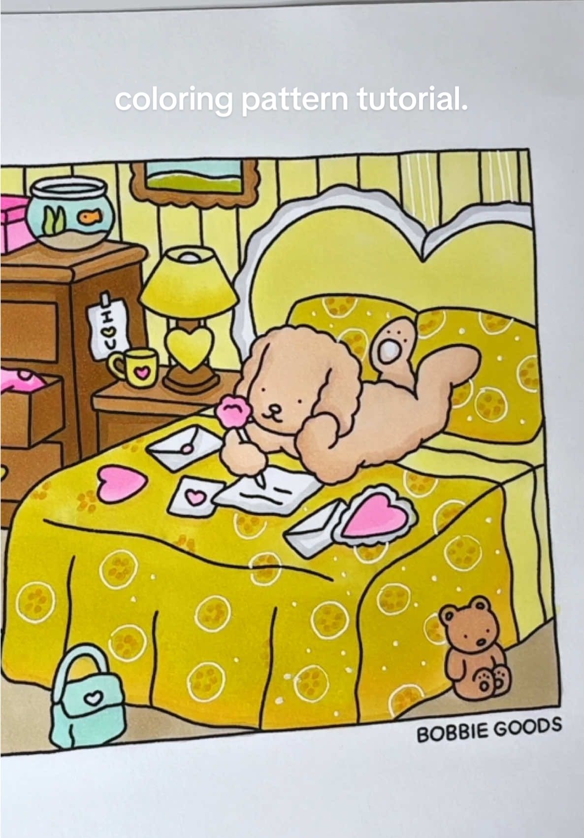color with me: pattern tutorial 💛 #patternturorial #coloringtutorial #bobbiegoodsart #bobbiegoodscoloringpage #fyp #fypage #viral #bajainbloom #coloring 