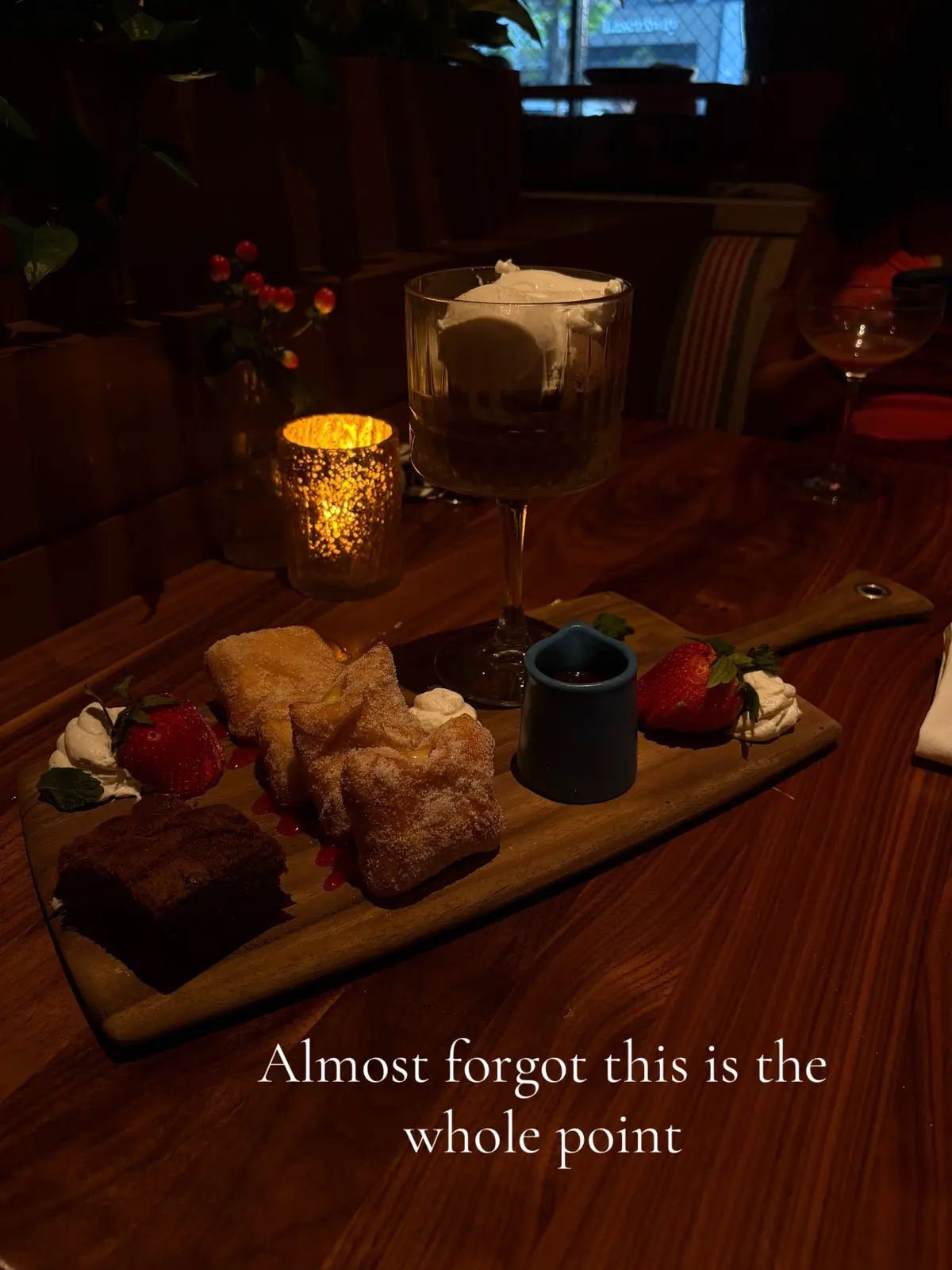 Nothing better than drinks and desserts your great friends then going home to your loved ones