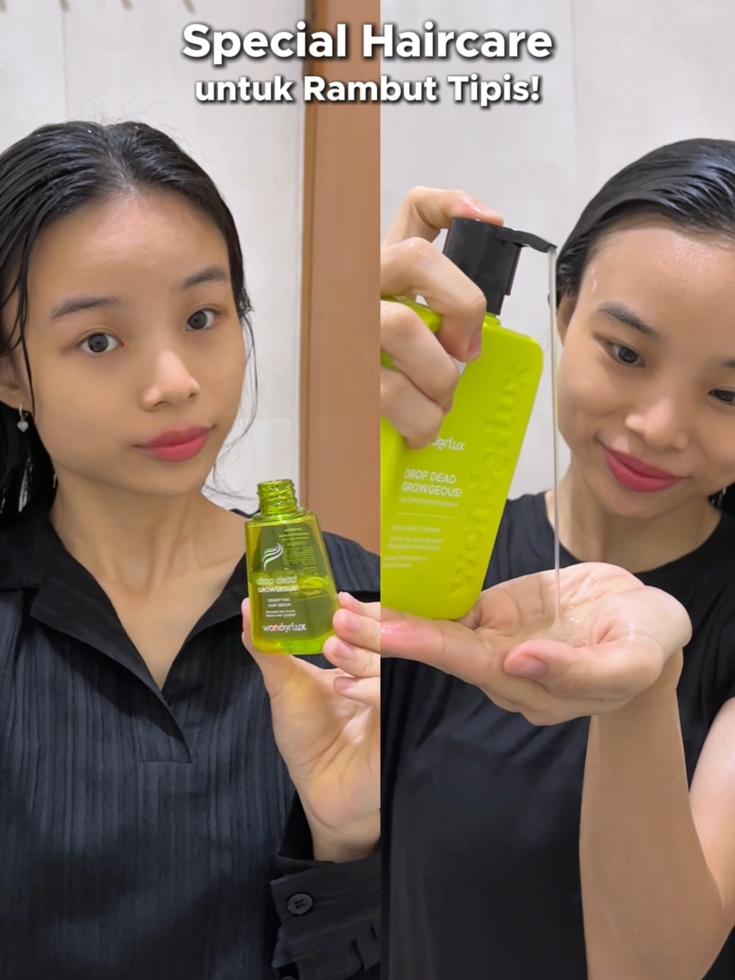 punya rambut tipis? Yuk rawat dengan Drop Dead Growgeous dari Wonderlux😍💇🏻‍♀️ coba sekarang juga!!1 #wonderlux #wonderluxofficial #wonderluxproduct #wonderluxhairlocal #wonderluxhairserum #wonderluxshampoo #shampoowonderlux #dropdeadgrowgeousshampoo #dropdeadgrowgeous #HairCareTips #haircareroutine #haircareproducts #haircare #fyp
