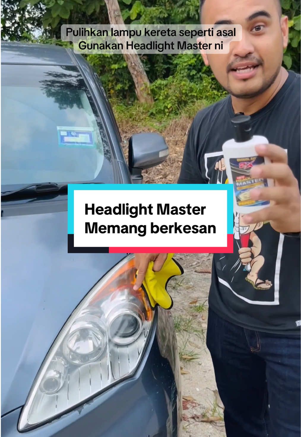 Jangan bazir duit beratus beli lampu baru. Beli je Headlight Master ni. Dapatkan dekat beg kuning kat bawah. #lampu #lampukusam #berkilat #ohsolah #fyp 