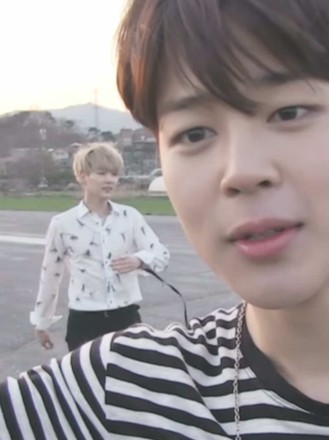 160421  Today 9 years ago my kittens  on the set of the music video Young Forever. Jimin just stared at Yoongi. Oh, how I understand him! Look how handsome Yoongi is here😍 #suga #jimin #yoonmin 💞