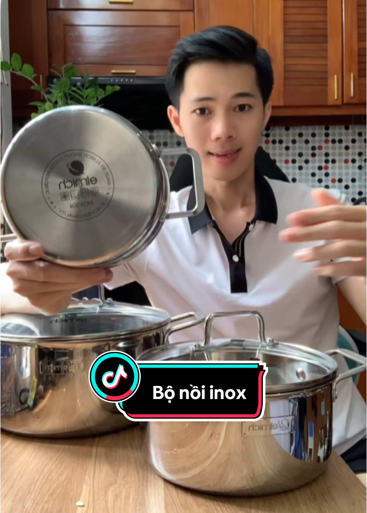 Bộ nồi inox 3 chiếc Elmich. Phù hợp với mọi nhu cầu. #dobep #nồi #bộnồi #elmich #xuhuong 