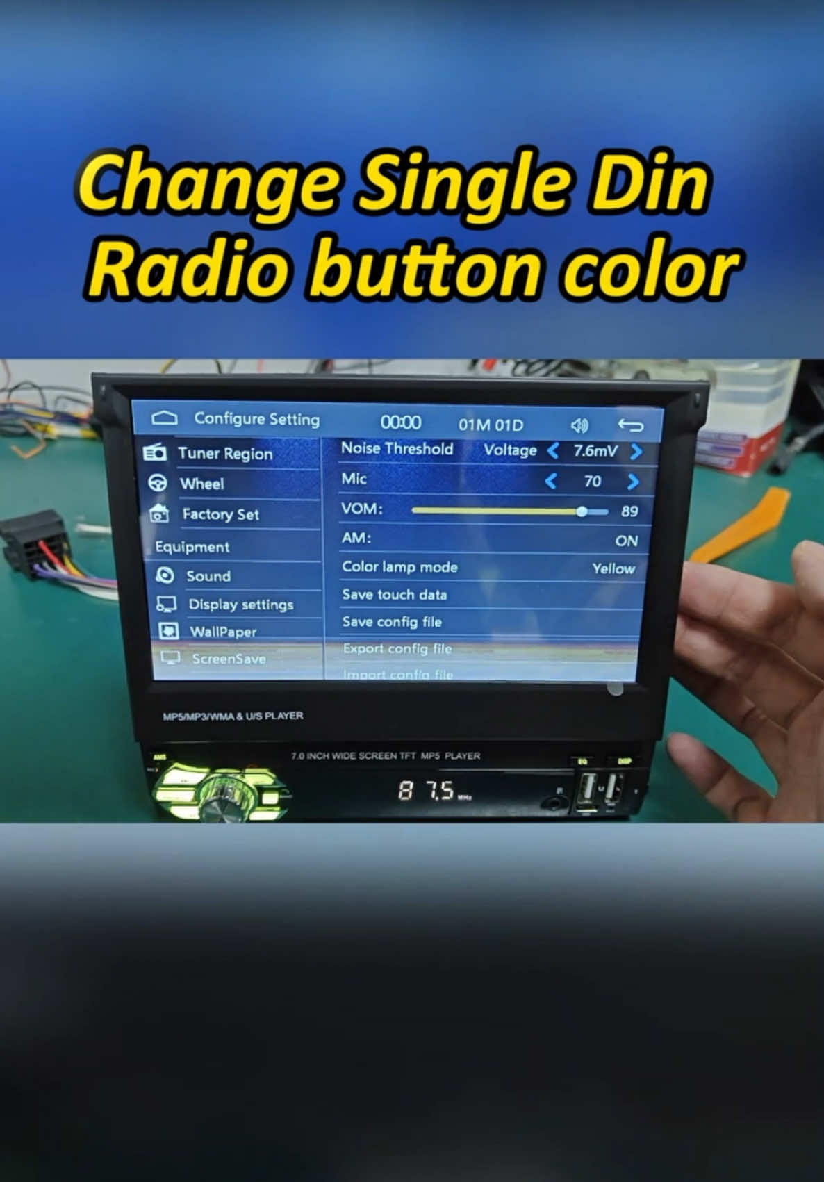 How to Change the radio’s buttons color? See here!#car #carplay #singledin #fyp #hot 