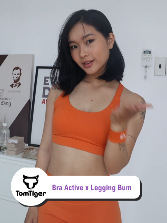 Bra Active x Legging Bum tông cam cháy rực rỡ cho mùa hè tràn đầy năng lượng. #Tomtiger #dotapgym #thoitrangthethaonu #dotapthietke #dotapyoga