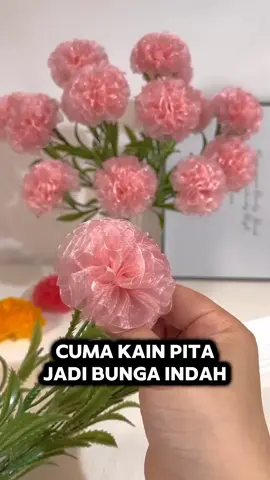 BUAT HIASAN BUNGA CANTIK DENGAN KAIN PITA DAN JARUM  #shorts #short #shortsviral