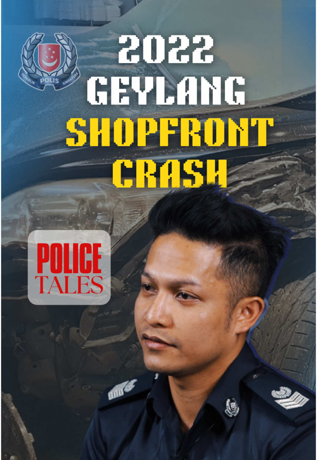 “𝗧𝗵𝗲 𝘃𝗶𝗰𝘁𝗶𝗺 𝗼𝗳 𝘁𝗵𝗲 𝗰𝗿𝗮𝘀𝗵 𝗰𝗼𝘂𝗹𝗱 𝗵𝗮𝘃𝗲 𝗯𝗲𝗲𝗻 𝗮𝗻𝘆 𝗼𝗳 𝗼𝘂𝗿 𝗳𝗮𝗺𝗶𝗹𝘆 𝗺𝗲𝗺𝗯𝗲𝗿”  | 𝗣𝗼𝗹𝗶𝗰𝗲 𝗧𝗮𝗹𝗲𝘀 A 43-year-old man was arrested for suspected drink-driving after his car crashed into a shop along Geylang Road early on the morning of December 14, 2022.  He fled the scene after the crash. The incident caused significant damage, and one person, a 32-year-old shop assistant, was injured. The victim was conscious but was promptly taken to the hospital for medical treatment.  Fortunately, no other serious injuries were reported. Investigation Officer Zickie takes on the task of tracking the missing driver and finding out the truth behind the crash. #policetales #singaporepoliceforce #safeguardingeveryday
