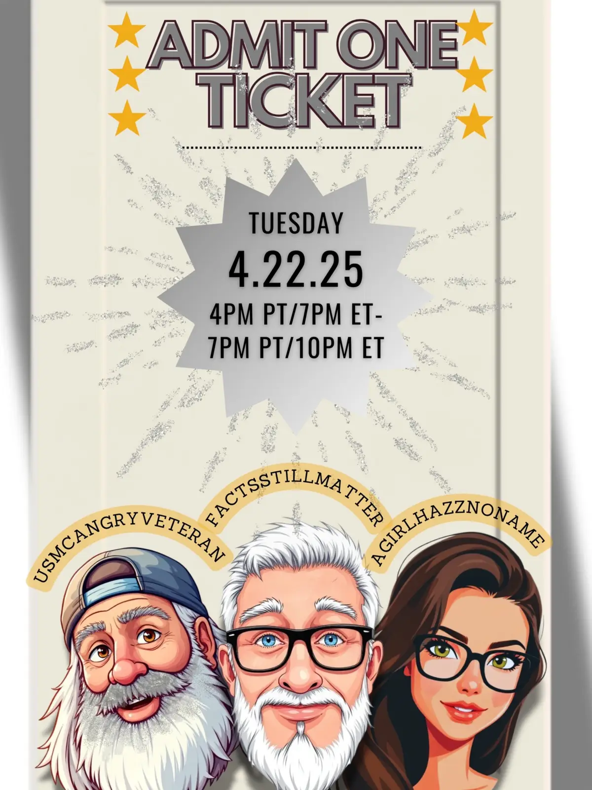 Live Stream Tonight Tuesday, 4.22.25 4pm PT/ 7pm ET! @usmcangryveteran @MBM-factsstillmatter #TheFnFight4 #Thefnfight #Letsfnfight #ifnfight4 #agirlhazznoname #thepeoplesreceipts #trumpsucks #gopsucks 