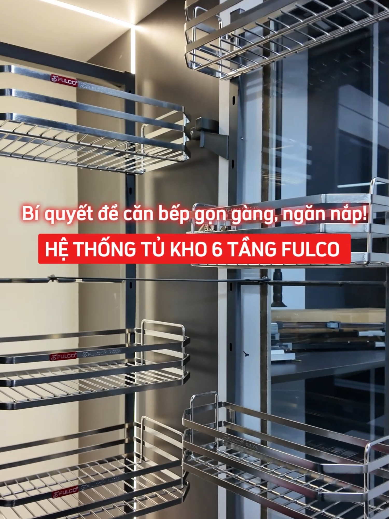 Sắp xếp gọn gàng, lấy đồ dễ dàng với tủ kho 6 tầng Fulco #fulco #noithat #yeunha #nhacua #trangtrinhacua #phukienthongminh #phukientubep