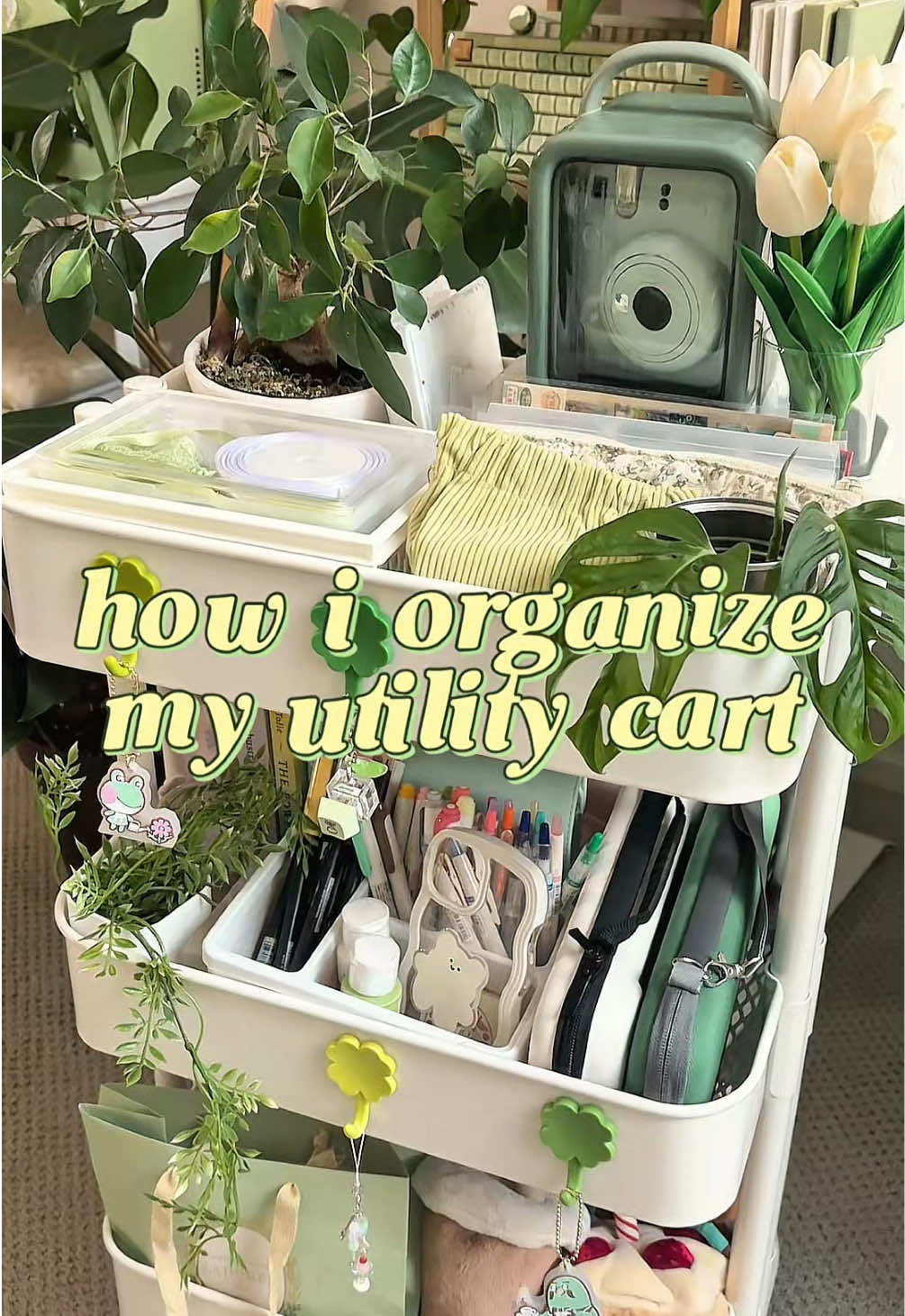 here’s how I organized and decorated my ikea utility cart!💚✨ which is more important to you: form or function? 👀🍃 I’ve always been a function over form girlie, but who says you can’t have both 😤✨ 🏷️🌿 #desksetup #cozydesksetup #cozygamingsetup #cozyroom #deskinspo #deskdecor #desksetupideas #deskgram #utilitycart #organization #pinterestgirl #pinterestinspired #greenaesthetic 