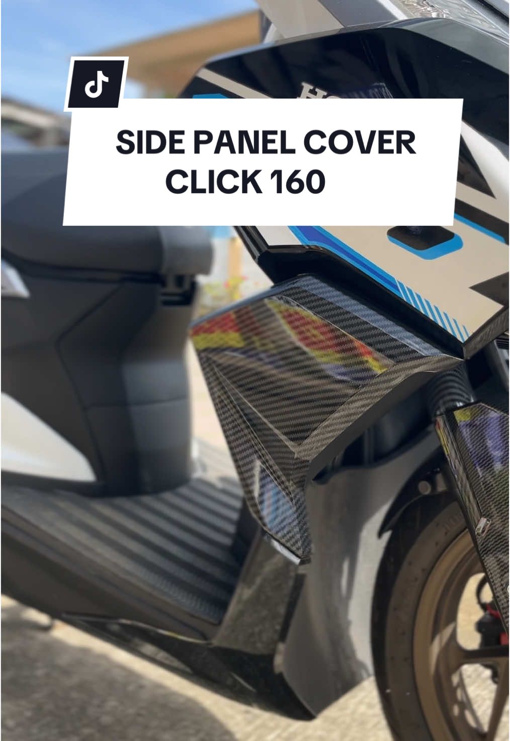 SIDE PANEL COVER CLICK 160 #click160 #clickaccessories  #vario160 #sidepanelcover #flairing #carbon #hydrodipping #hondaclick160 #fyp 