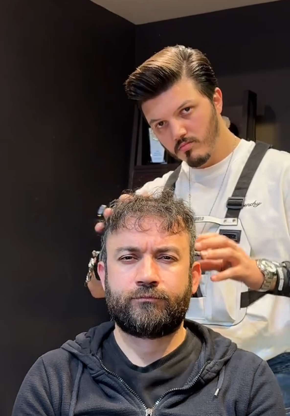 ASMR🎙️Hair & Beard is a man’s makeup?💈 #ilkererenhairstudio #haircut #asmrbarber 