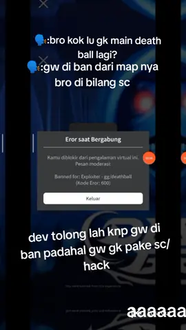 tolong kok gw di ban😑 #fyp#lewatberanda#roblox#deatball
