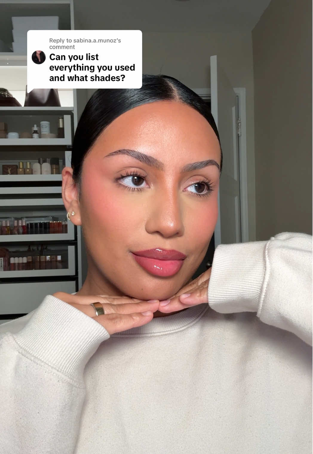 Replying to @sabina.a.munoz makeup details🤍☁️: @got2b Glued Gel on brows @deziskin Leche De Guava Toner @elfcosmetics Halo Glow Liquid Filter shades 4 & 5  @madebymitchell Colour Case for cream contour @ColourPop Cosmetics Liquid Blush “Princess Ave” @Hourglass Cosmetics Concealer shade “Khaki 6.25” @Huda Beauty Setting Powder “Pound Cake” @pradabeauty Mascara Made By Mitchell Eye Pencil @NYX Professional Makeup Line Loud Lipliner “Magic Maker” @Gisou Lip Oil “Raspberry Swirl” @Charlotte Tilbury Airbrush Flawless Setting Spray  #got2b #deziskin #elfcosmetics #madebymitchell #hourglass #hourglasscosmetics #gisou #hourglassconcealer #colourpop #charlottetilbury #nyxcosmetics #pradabeauty #hudabeauty #glowymakeup #summermakeup #easymakeup #springmakeup #naturalmakeup 