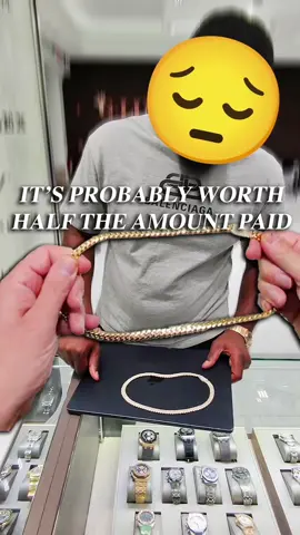 Diamond jewelry is just like cars once you’re off the lot it begins to depreciate🤷🏻‍♂️He “said “ he paid about $20k for a bust down cuban link chain and was shocked to find out how much the re-sell value is, he took almost a 50% hit🤦🏻‍♂️ Have to do your research guys! • • • #gluxejewelers #miami #buyingandselling #diamondjewelry #bustdown #chains #diamondchains #cubanlink #diamonds #vvs #resell #lessonlearnt #themoreyouknow💫 