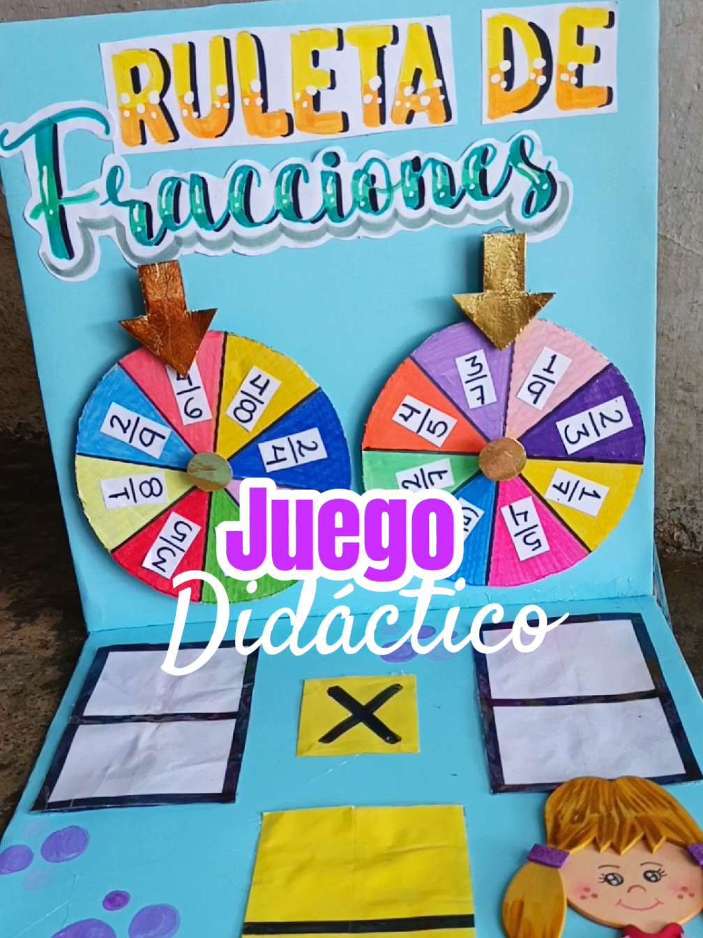Juego didáctico para aprender a multiplicar fracciones de manera fácil y divertida!!🧠 #ideascreativas #juegosdidacticos #AprendeEnTikTok #creatividad #estudiantes #manualidades #hechoamano #paratii #paratiiiiiiiiiiiiiiiiiiiiiiiiiiiiiii 
