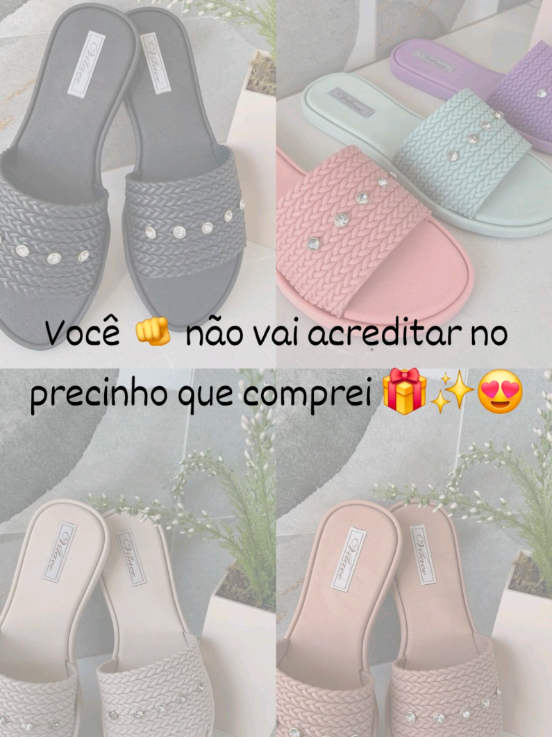 olha só pra essa oferta 😱⚠️ Rasteira feminina chinelo Slide Strass por R$26,90 - R$29,90. Compre  agora! BZB-PTH-AJD digite este código do produto na barra de pesquisa do app da shopee ou no site da shopee. Seu fim de semana com uma sandália nova não tem preço 🛍️🎟️🧡🎁 #modafeminina #achadinhos #acheinashopee #oferta #promo #rasteirinha #sandaliasfemininas #sapatosfemininos 