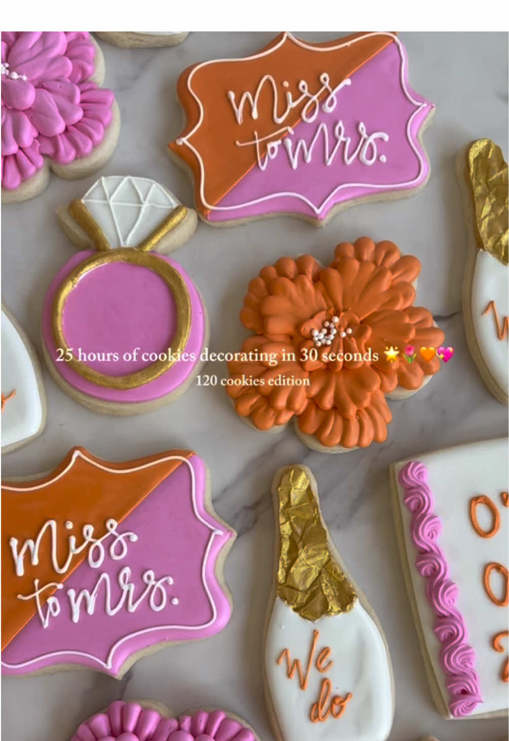 cookie decorattinngg WOOO!!! i was in loveee with this bridal shower set 🤩💖🌟🧡 #cookie #cookievlog #cookiedecorating #cookies #bridalshowercookies #bridalshower #cookievideo #aadesserts