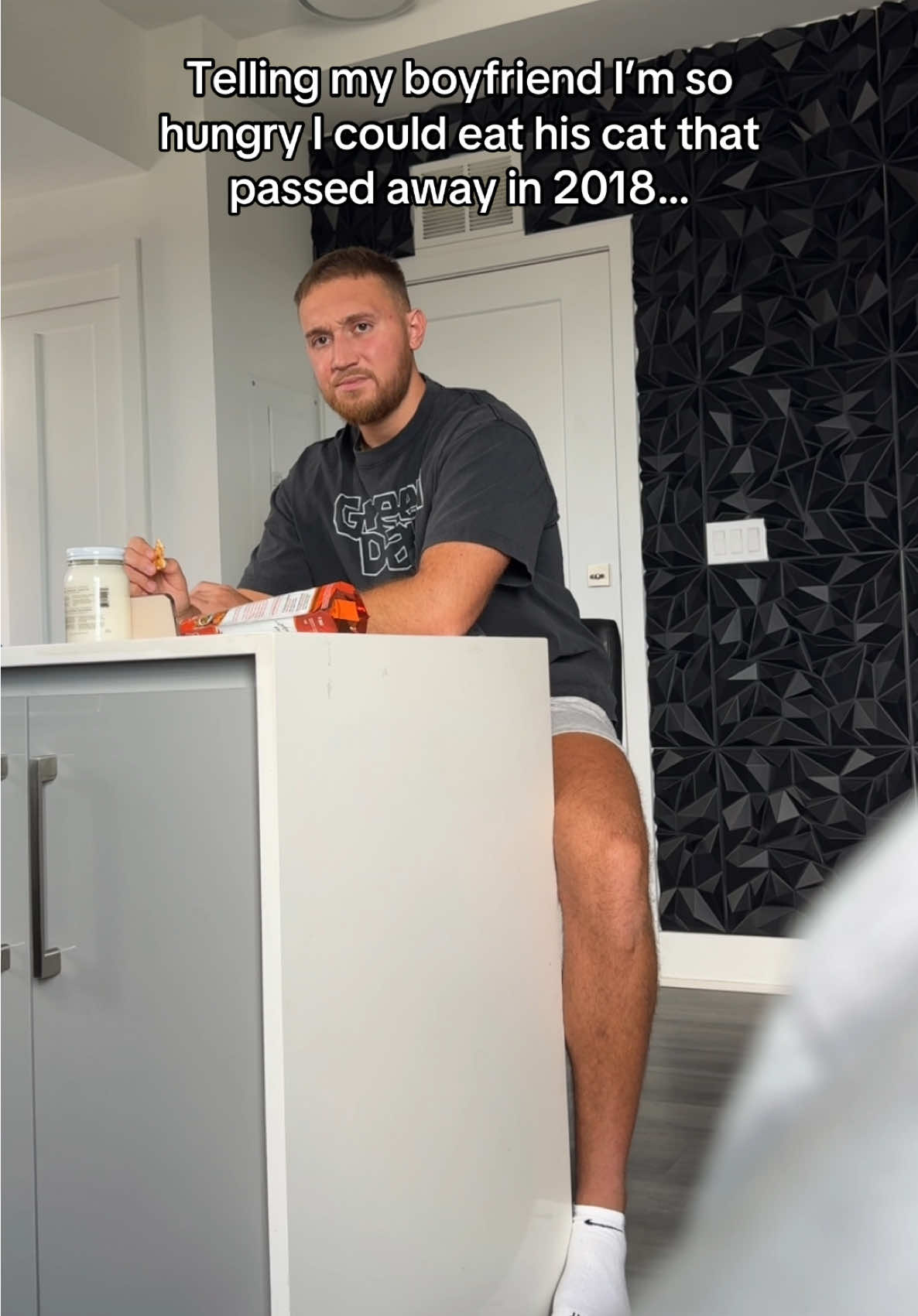 He was so offended 😭 #fyp #couplescomedy #couplescontent #boyfriendreaction #relationships #calebnandrea 