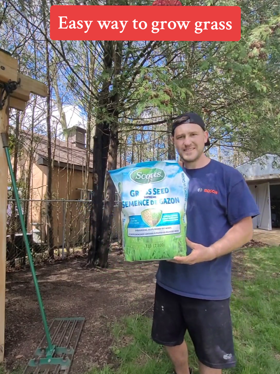After putting down grass seed you need to cover it so it can germinate. I like to use a triple mix soil, it is light and holds moisture well. I use a lawn leveling rake to spread a thin layer of the soil over all the seed. #growinggrass #grassseason #diygrass #grasscare #yardworktips #yardwork #yardcare #lawntools #lawncare #lawncaretips #diylawncarecommunity #diyproject #homeprojects #hometips #homemaintenance #springclean #springcleanup #diyproject #handymanservice #landscaping #landscaper #yardtools #toolsofthetrade 