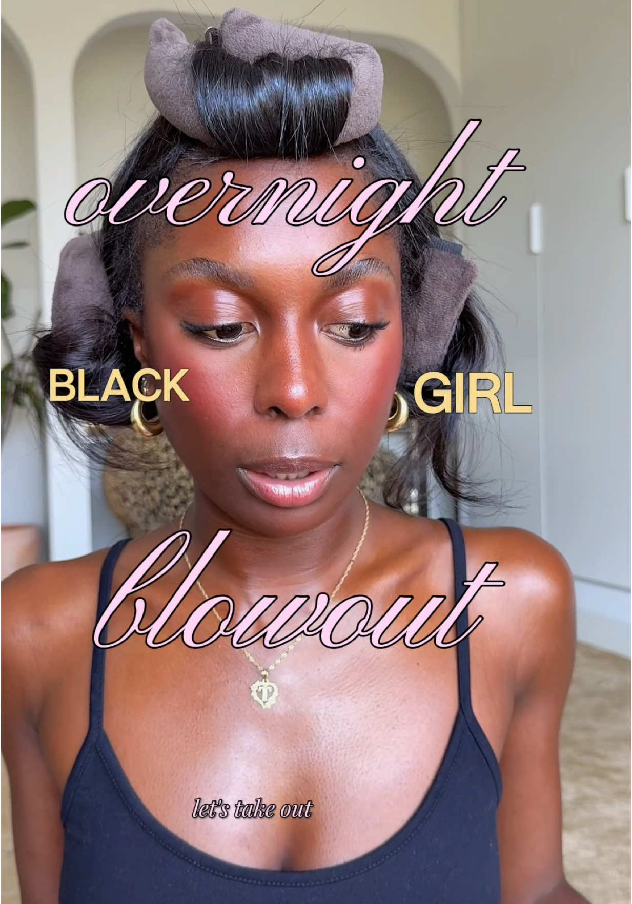 BLACK GIRL BLOWOUT for the win! ⭐️ i simply cannot stop looking at my hair, i need to make an updated video on how i love the new hair but for now blowout time!! #blackgirlhair #blackgirlmakeup #overnightblowout #overnightcurls #blowoututorial #blackgirlblowout 