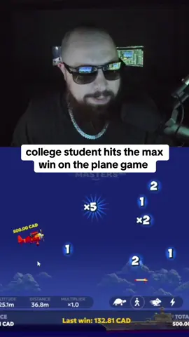 College student hits the max win on the plane game #collegestudent #planegame #kickstreaming 